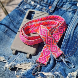 Sangle de téléphone portable réglable avec accessoires dorés ou argentés, portable croisé, sangle de téléphone portable sans étui