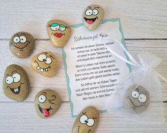 Smiling stone, comforting stone, gift to encourage and uplift, talisman, lucky charm gift idea