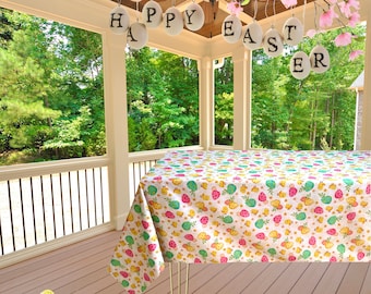 Camino de mesa de Pascua/Cubierta de mesa Pascua de algodón/Camino de mesa de fiestas/Camino de mesa/Decoración de Pascua