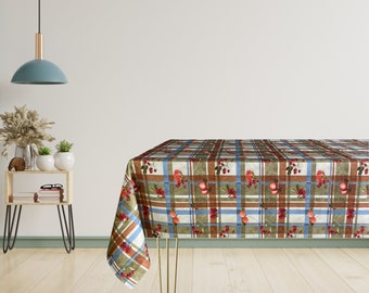 Waterproof country tablecloth with fruit oval round rectangle or square/Outdoor farmhouse rustic tablecloth available in different sizes