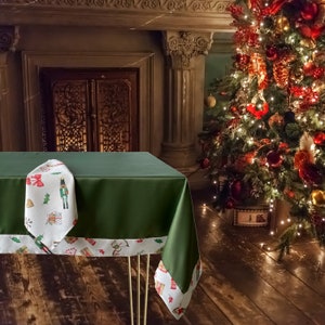 Mantel redondo de Navidad con copos de nieve para decoración navideña,  mantel de Navidad, impermeable y lavable, para exteriores, fiestas, cocina