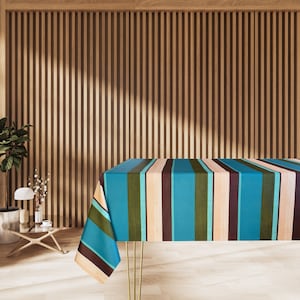 Waterproof striped tablecloth/Blue tablecloth/Oval round square tablecloth rectangle/Outdoor tablecloth