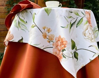 Toalha de mesa floral de algodão/Toalha de mesa floral/Toalha de mesa de primavera/Toalha de mesa floral para 6 pessoas/Toalha de mesa floral para 12 pessoas/Toalha de mesa floral grande