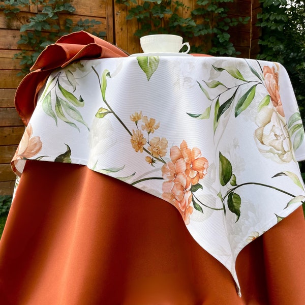 Round cotton tablecloth/Floral tablecloth/Square tablecloth/Custom tablecloth/Large tablecloth/Wedding tablecloth