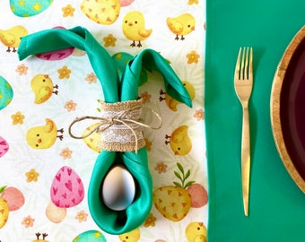 Easter tablecloth/Cotton tablecloth/Chicken little tablecloth/ Spring tablecloth/ Outdoor tablecloth/Children party tablecloth