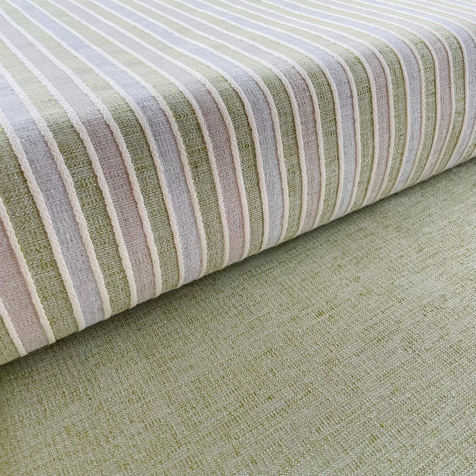 Striped Fabric Green Beige Gray+solid Green, Poly Cotton 240g/high ...