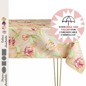 Outdoor tablecloth with umbrella hole/Custom tablecloth for umbrella/Umbrella tablecloth/Garden tablecloth
