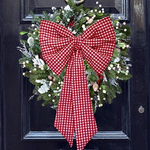 Giant Gingham Bow - Large Christmas Bow - Christmas Decoration 100% Made in Italy handmade