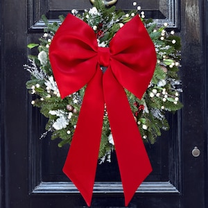 Large Red Bow - Christmas Red bow - Handmade Padded Decoration for Wreaths and Home - Made in Italy - Christmas decor