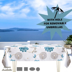Outdoor tablecloth with umbrella hole available oval round square rectangle available in different sizes/Waterproof tablecloth
