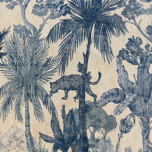 Tessuto creativo in cotone e poliestere fantasia jungle / Creative cotton polyester fabric with jungle pattern