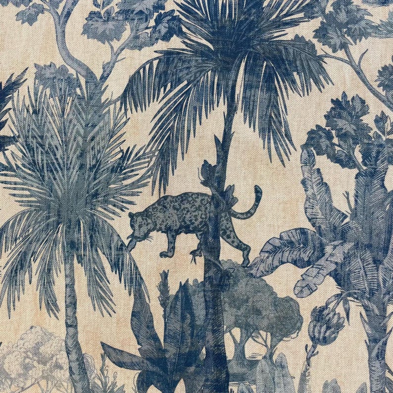 Tessuto creativo in cotone e poliestere fantasia jungle / Creative cotton polyester fabric with jungle pattern