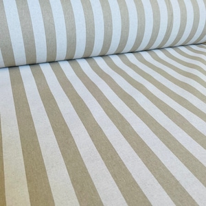 Beigefarbener gestreifter Baumwollstoff - 280 cm breit - Perfekt für kreative Projekte