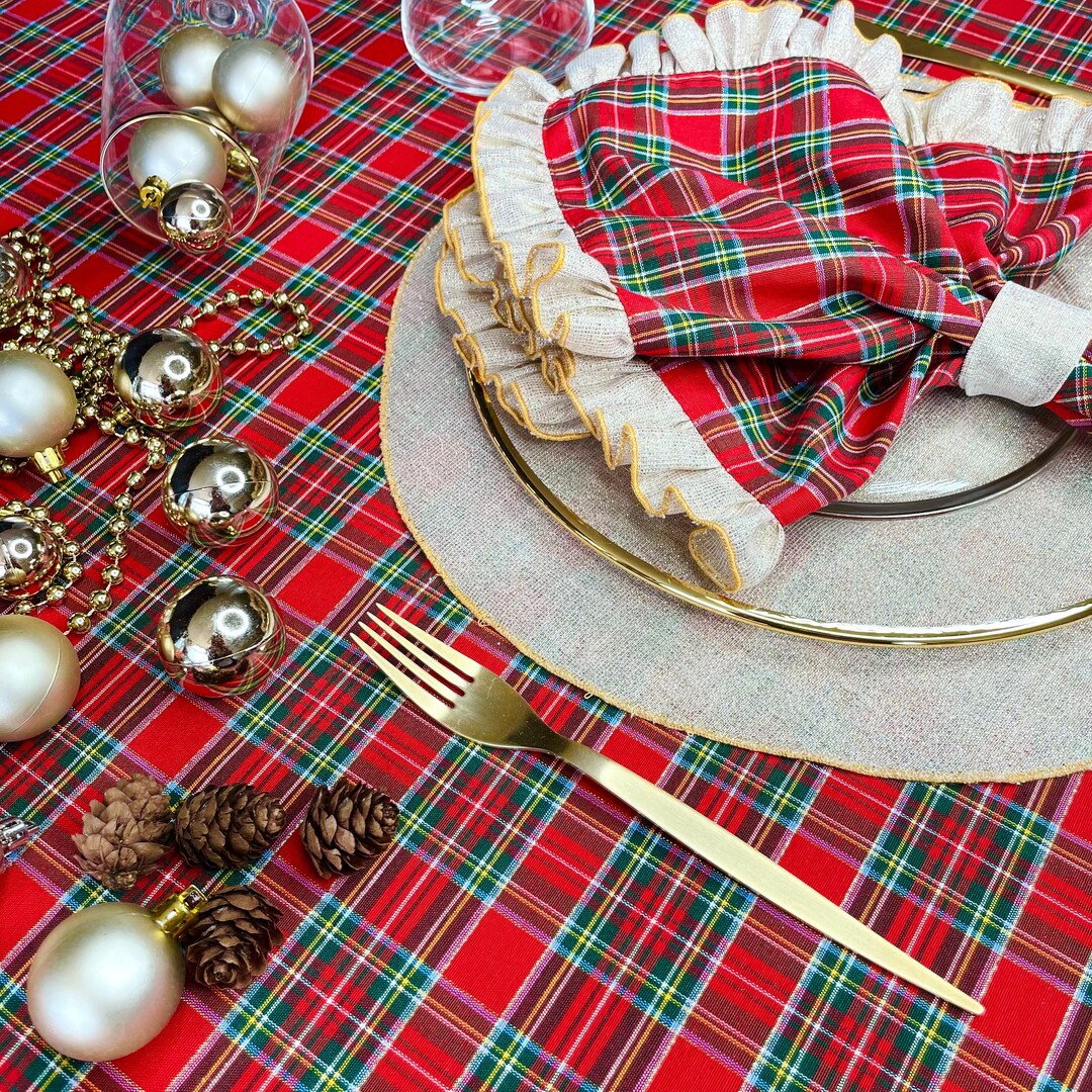 Christmas Table Cloth/scottish Tablecloths Oval Round Rectangle Square