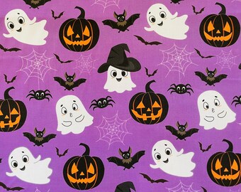 Halloween Geister Stoff/Lila Baumwolle Halloween Stoff/ Halloween Dekoration Stoff