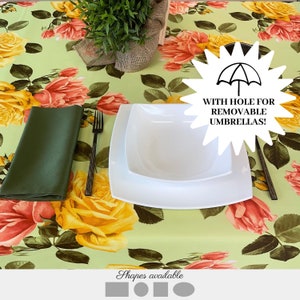 Outdoor tablecloth with umbrella hole/Tablecloth umbrella available oval round square rectangle in different sizes/Waterproof tablecloth