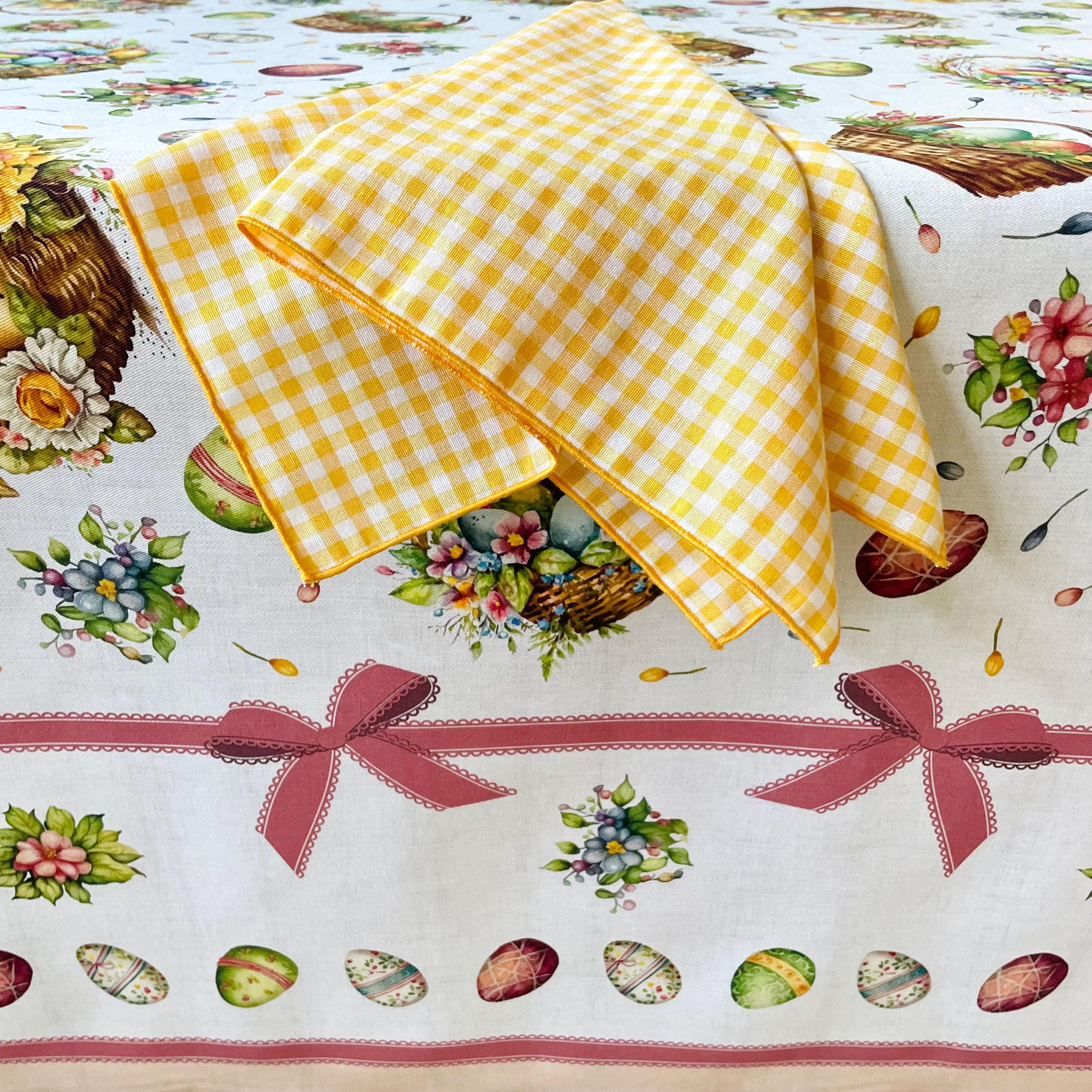 Set 6 Tovaglioli Pasquali In Cotone 100%, Lavanda, 45x45 Cm, Morbidi E Assorbenti Per La Tavola Delle Feste - 2