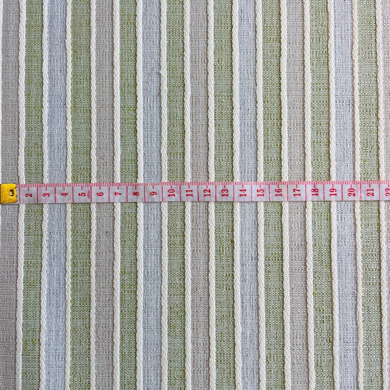 Tessuto resistente a righe e tinta unita verde, perfetto per cuscini, tende, tovaglie e decorazioni per la casa.