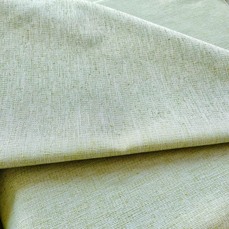 Tessuto resistente a righe e tinta unita verde, perfetto per cuscini, tende, tovaglie e decorazioni per la casa.