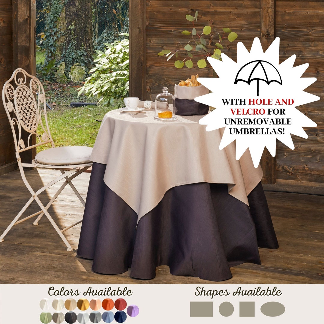 Outdoor Tablecloth With Hole for Umbrellas Oval Round Square Rectangle