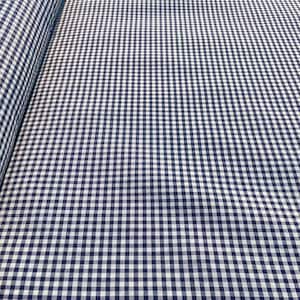 Blue vichy meter fabric width 110&quot; Blue fabric 5mm checks Fabric by meter blue vichy