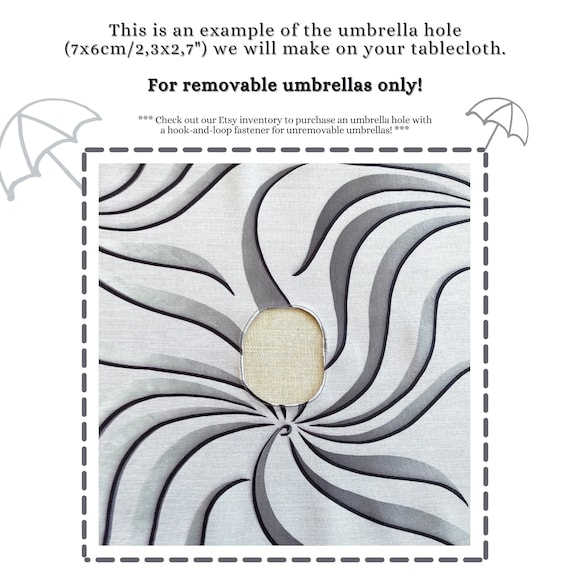 Tovaglia per ombrellone rimovibile/Tovaglia antimacchia righe rettangolare  quadrata ovale e rotonda/Tovaglia con buco ombrellone -  Italia