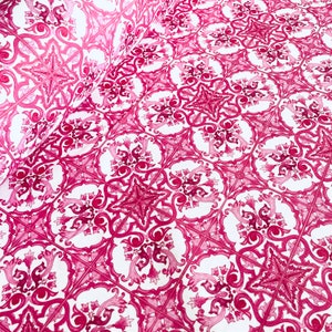 Pink Majolica Cotton Fabric - 110 Width for Clothing  Home Textiles - Sicilian Design