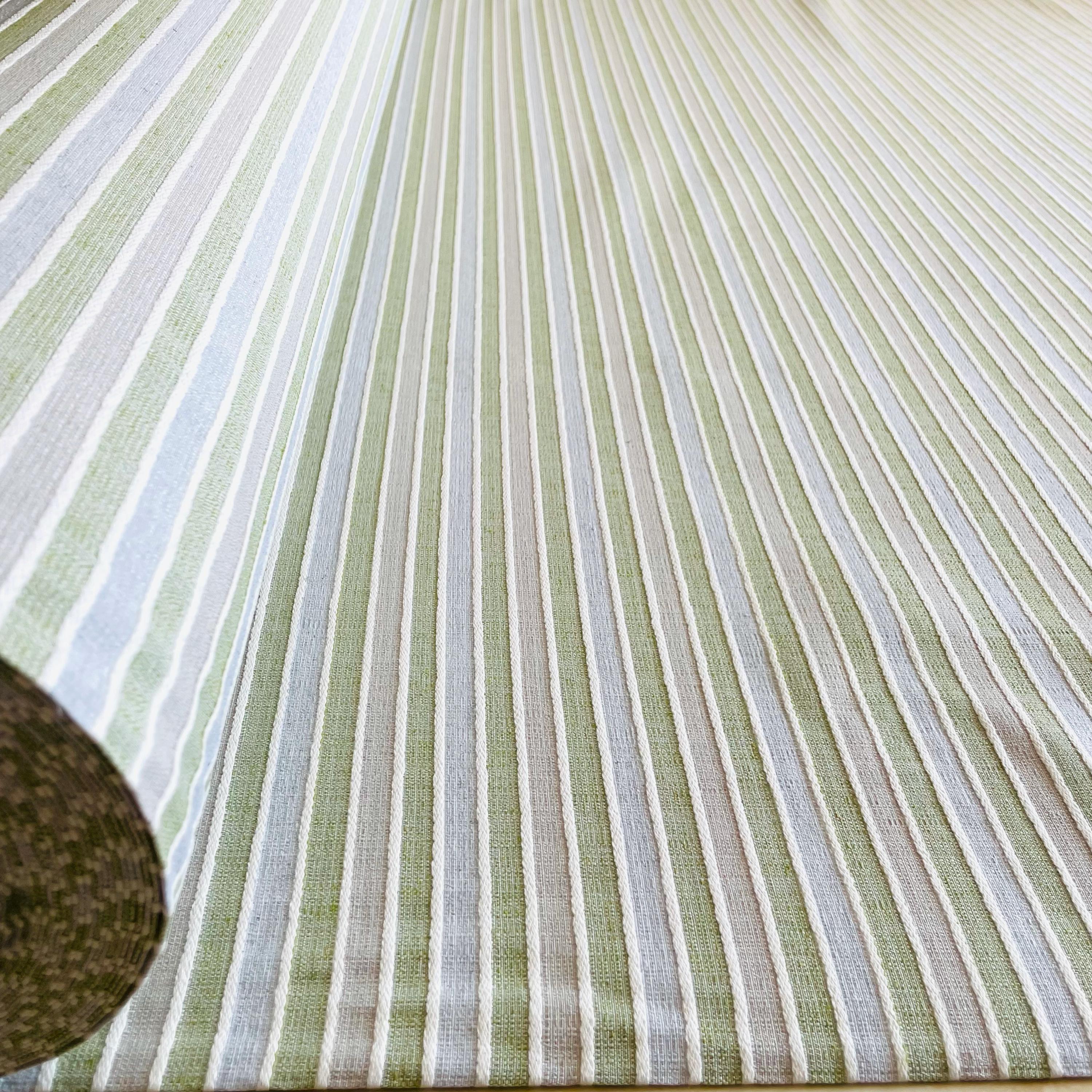 Striped Fabric Green Beige Gray+solid Green, Poly Cotton 240g/high ...