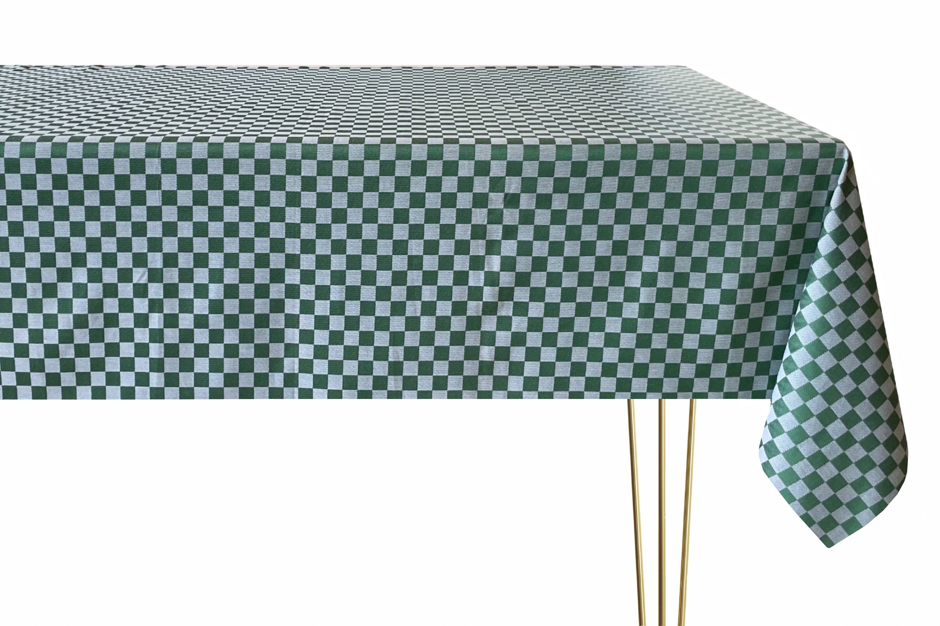 Waterproof Green Gingham Tablecloth. Round Gingham Tablecloth Etsy Norway