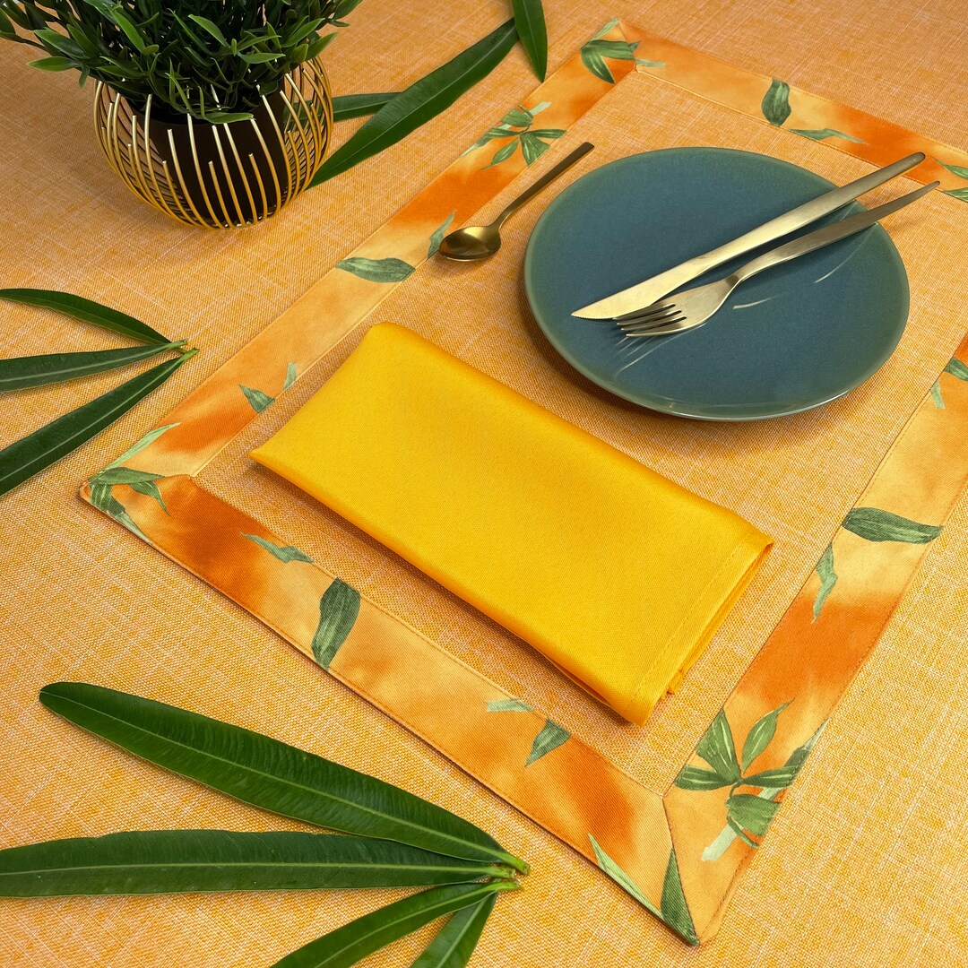 Waterproof Orange Placemats/yellow Placemats/place Mats/table Etsy UK