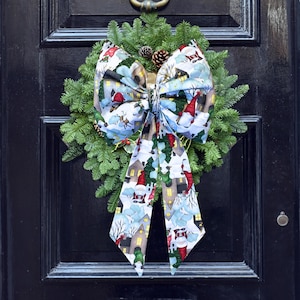 Handmade Christmas Ornaments/ Italian Quality Bows for Door and Mantel Decor/ Festive Holiday Decorations