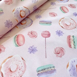 Birthday fabric/Party fabric/Sweet fabric for birthday width 110&quot;/Cotton fabric with sweet pastry for parties/Fabric by the yard