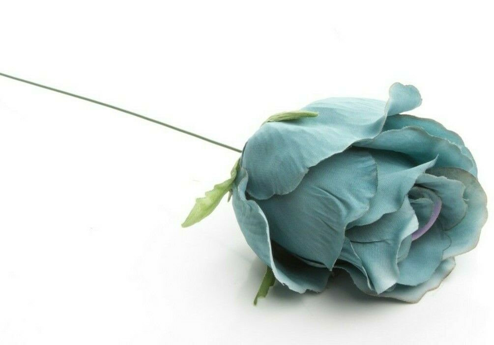 12 x Light Teal Silk Roses Artificial Flowers. Wedding Home Etsy