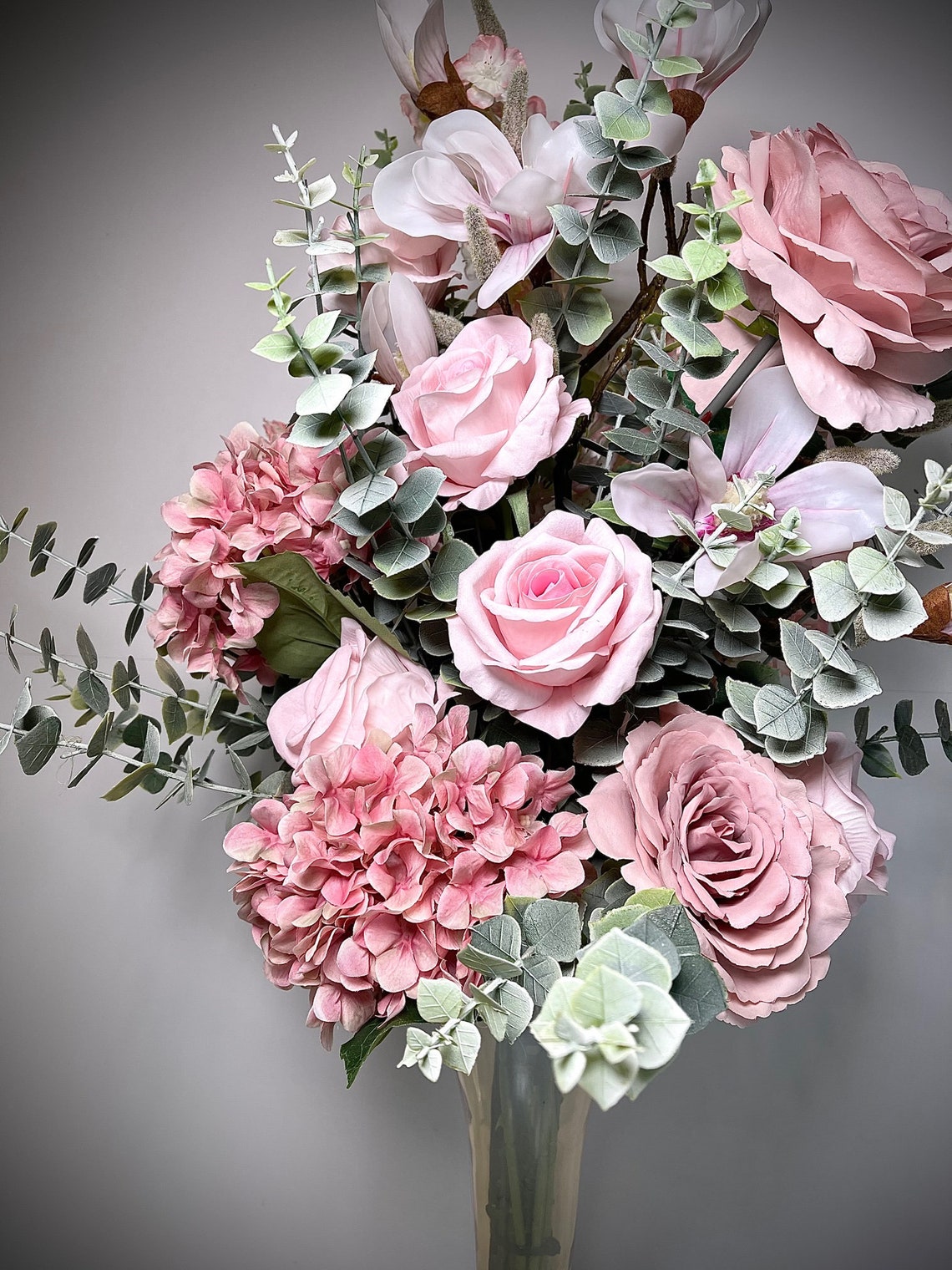 Quality Light Pink Artificial Flower Arrangement Without Vase Etsy