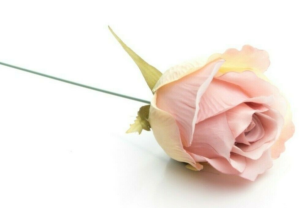 12 X Dusty Pink Silk Roses Artificial Flowers. Wedding Home Decor Home