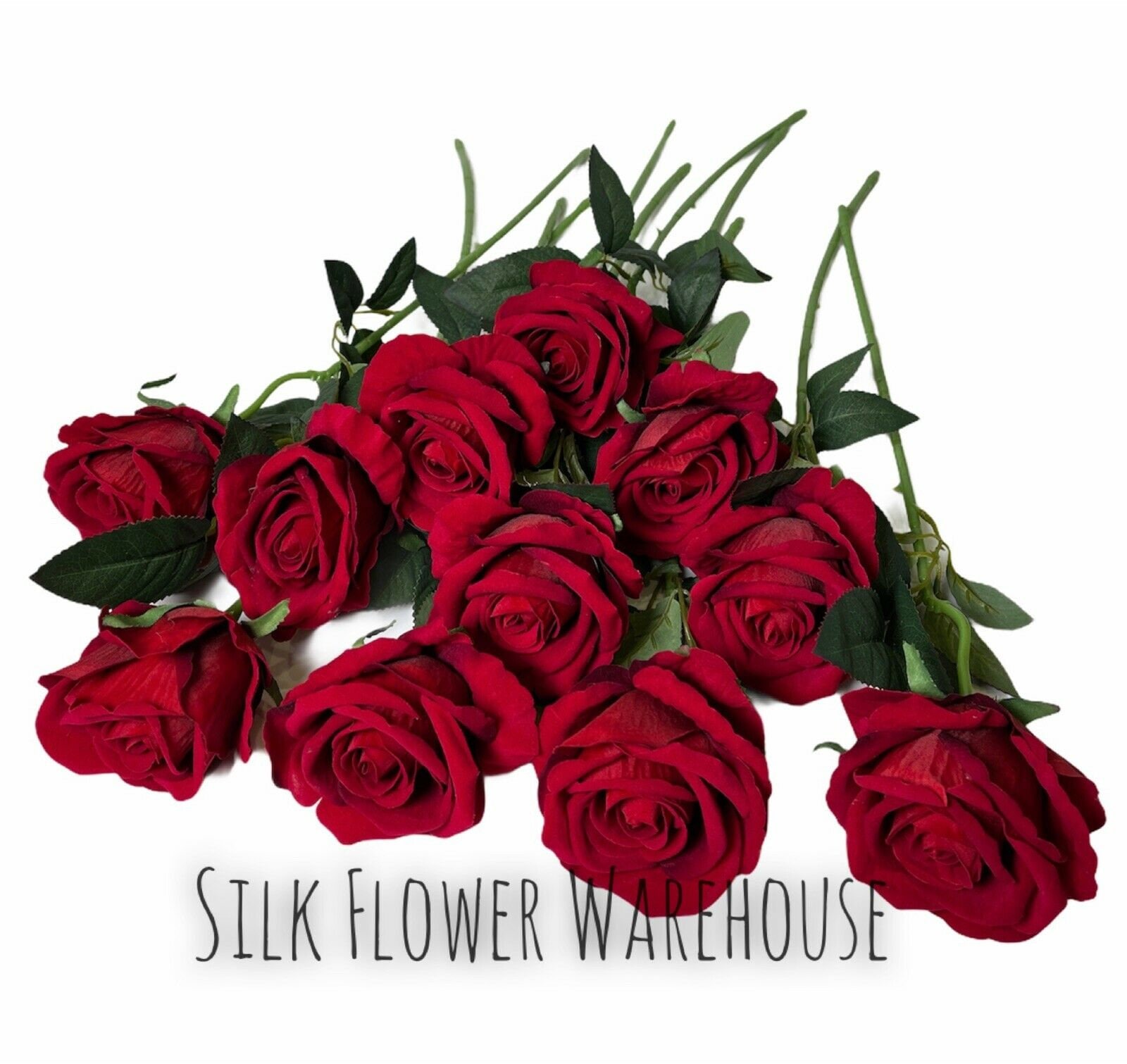 12 X Luxury Velvet Red Roses. Loose Flowers. Valentines Day Etsy