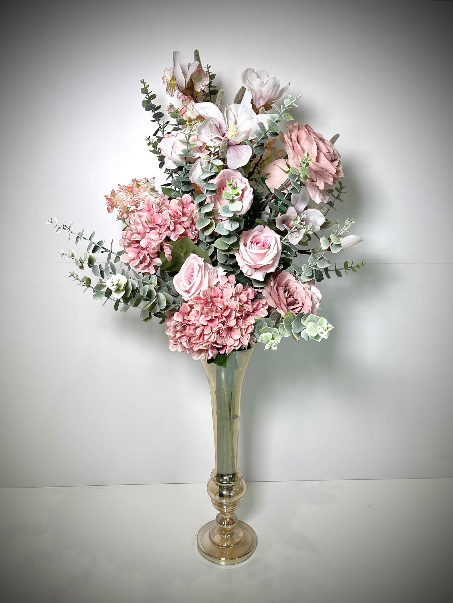 Quality Light Pink Artificial Flower Arrangement Without Vase Etsy UK