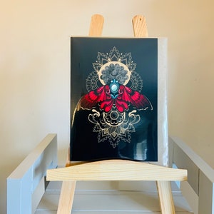 Goth Moth mandala wenskaarten