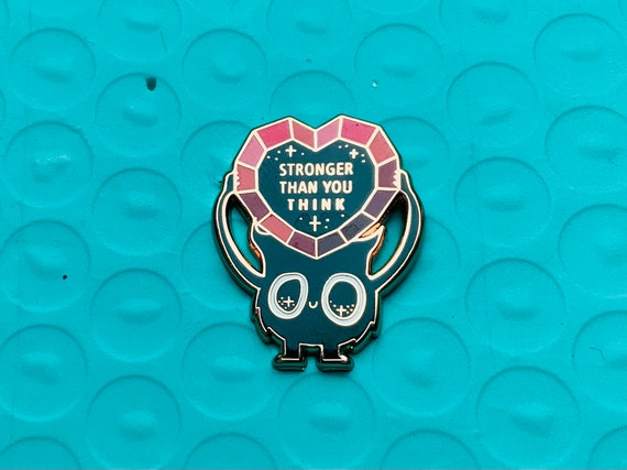 Stronger than you think HOPE Isolation Monster HEART depression mental health pin- Hard enamel pin with copper rose gold