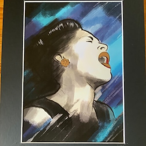 Billie Holiday rose gold foiled artist print