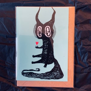 Isolement Monster Anxiété anniversaire / Saint-Valentin / penser à votre carte