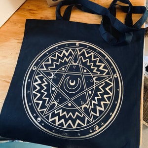 Pentagram gold foiled tote bag Next Gen Tarot