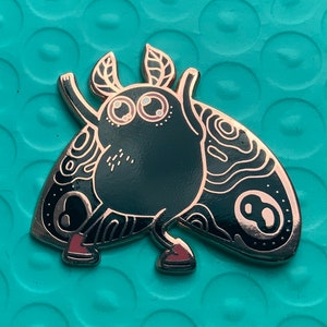 MOTHMAN dancing Cryptid creepy cute enamel pin