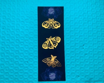 Stunning COPPER FOILED MOTH bookmark