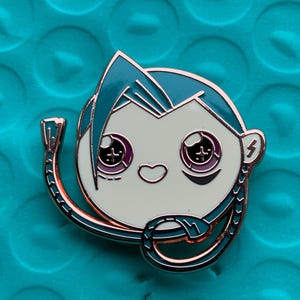 Arcane inspired JINX enamel PIN and HOLOGRAPHIC sticker 8cm wide