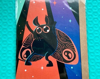 Mothman Birthday/Thank You/Greetings Cards Cryptid Disco