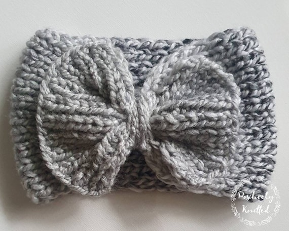 Kids Ear Warmer, Cute Bow Headband, Chunky Knit Earwarmer  display picture 1