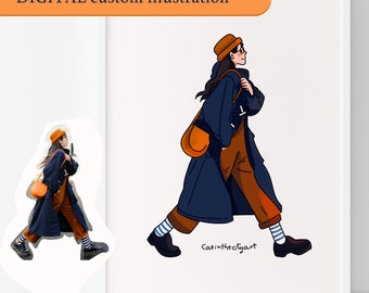 Custom line drawing in color, custom minimalist drawing, couple drawing from photo in my style