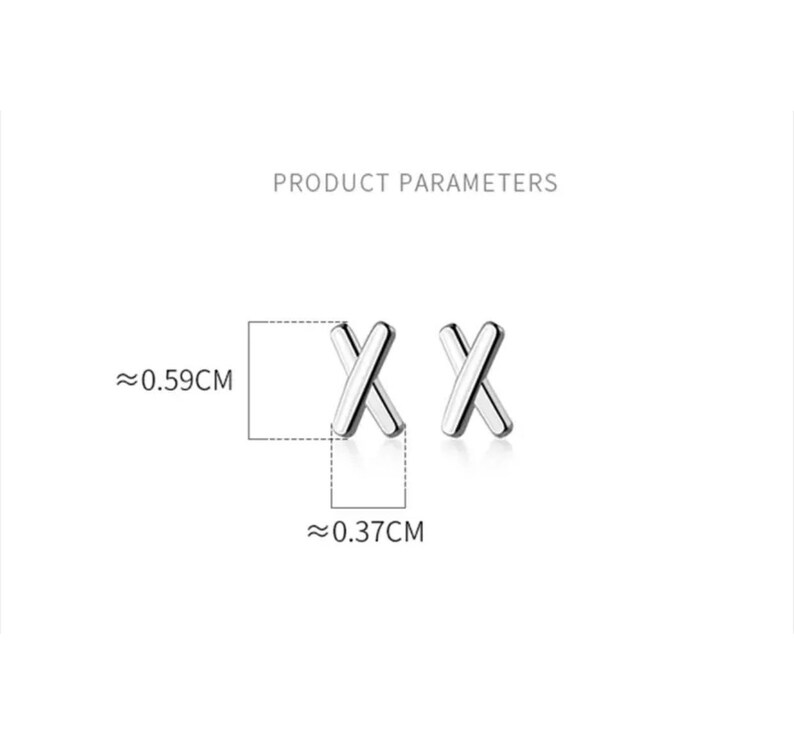 Gold X Earrings Sterling Silver X Stud Earrings Dainty Stud Etsy