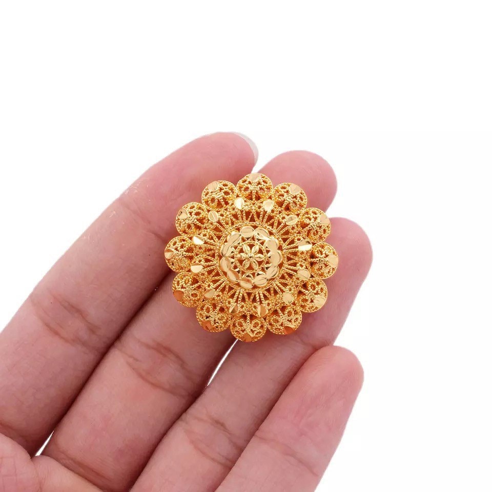 24K Gold Ring Dubai Gold Ring For Women Gold Flower Ring Etsy